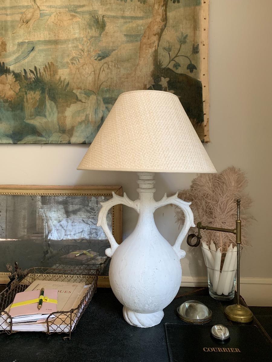 Plaster and concrete lamp. Plaster and concrete lamp.