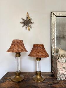 Duo de lampes verre et laiton 1940