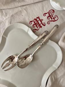 Couverts à salade métal argenté 1940