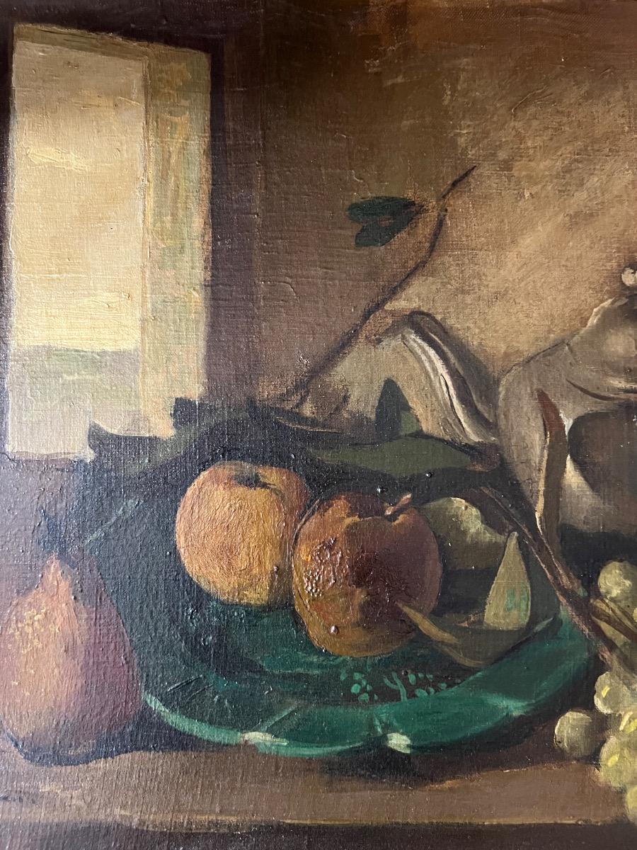 Nature morte huile sur toile 1930