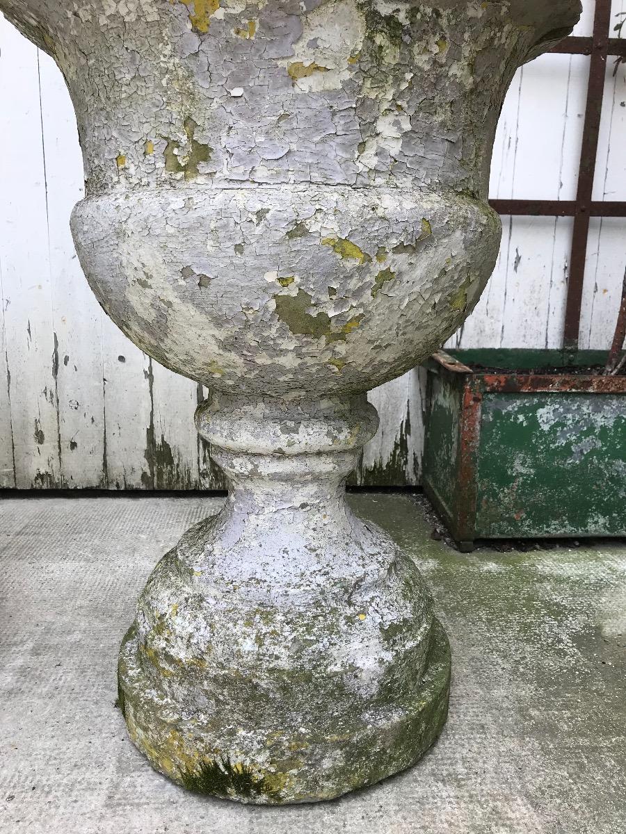 Pair of cement garden vases. 