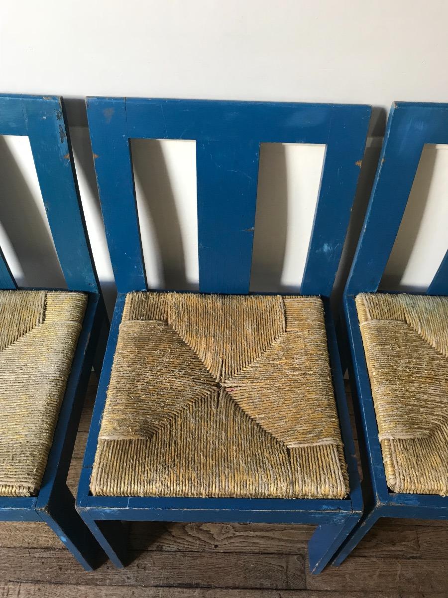 Set of 4 chairs. Original patina. 