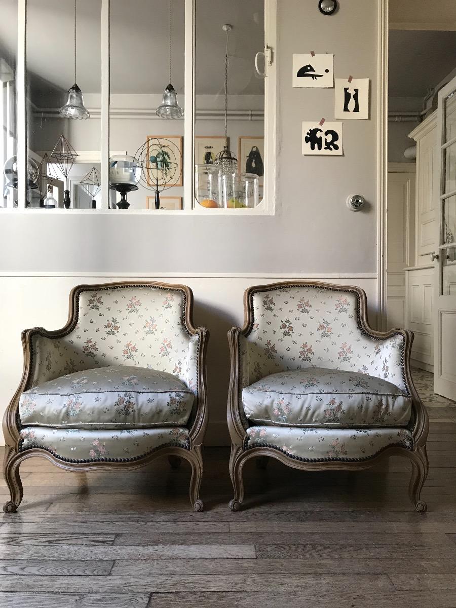 Pair of Louis XV style armchairs. Original patina.