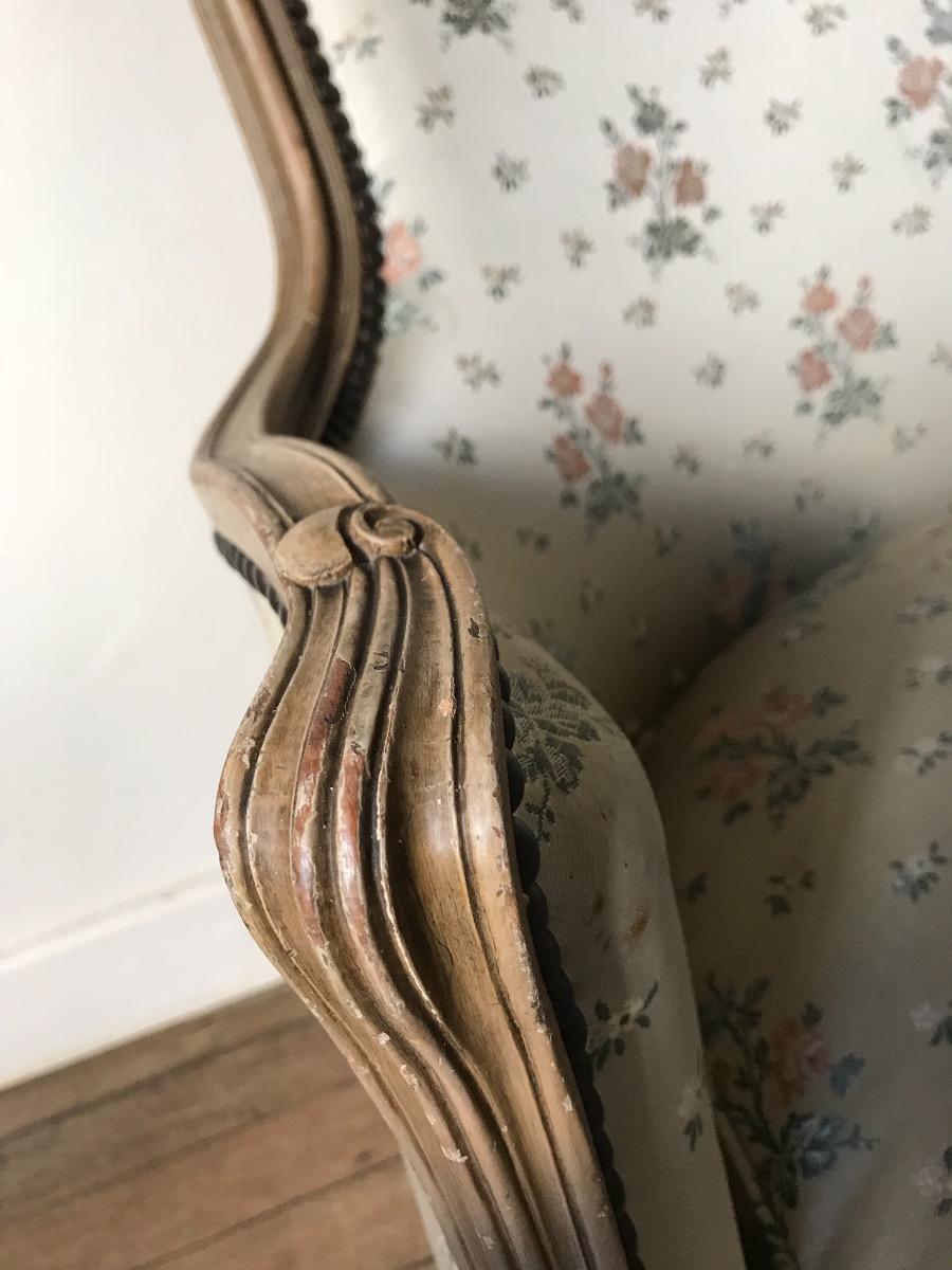 Pair of Louis XV style armchairs. Original patina.