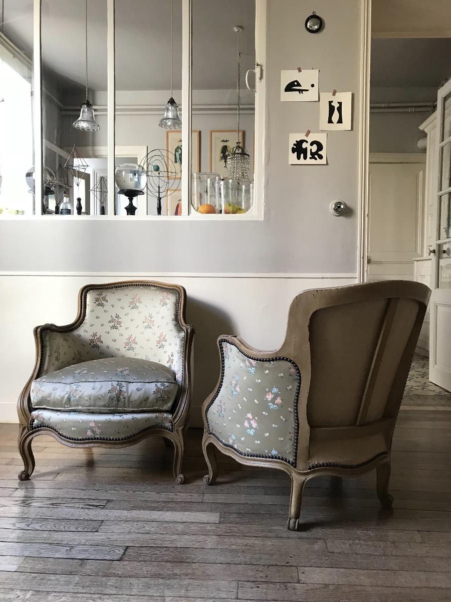 Pair of Louis XV style armchairs. Original patina.