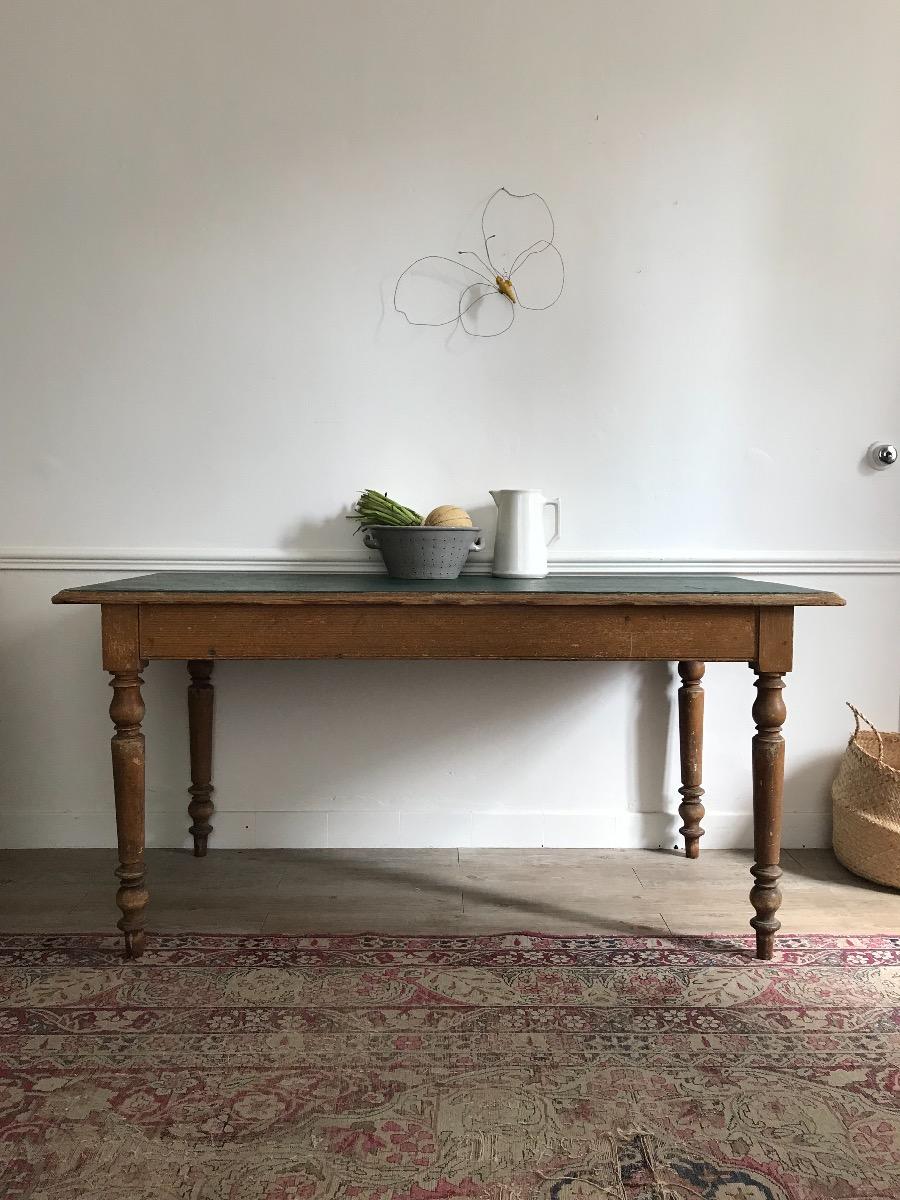 Brewery table. Green top.