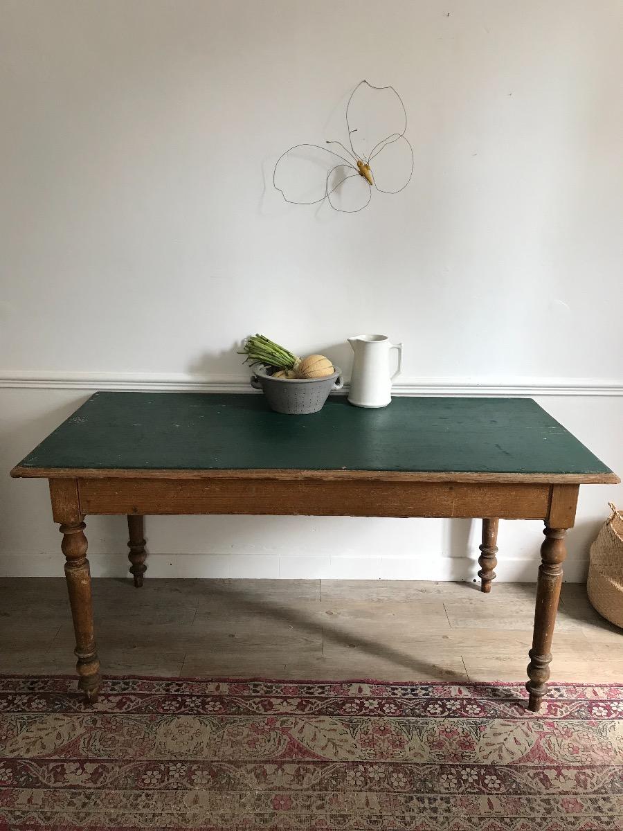 Brewery table. Green top.