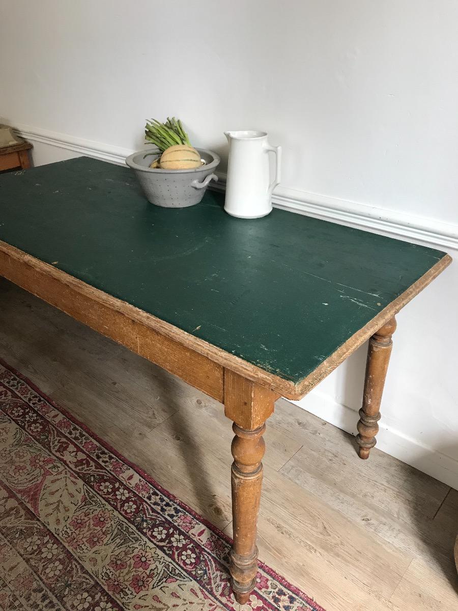 Brewery table. Green top.