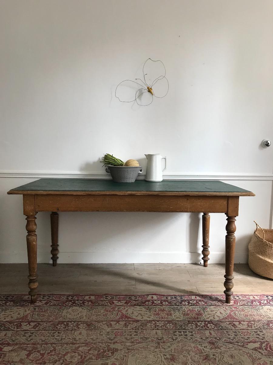 Brewery table. Green top.