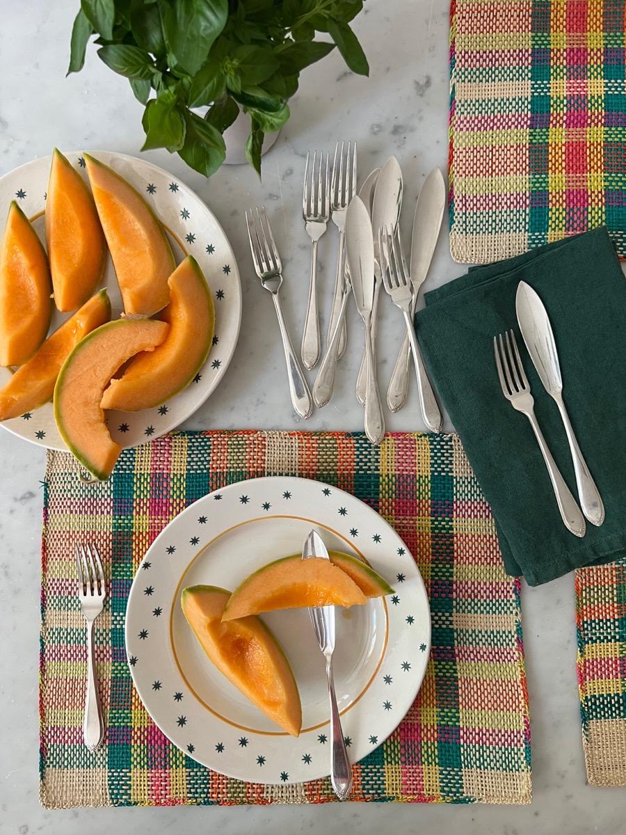 Melon cutlery / 6 forks + 6 knives