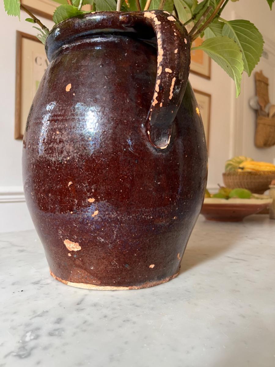 19th c. large earthenware pitcher