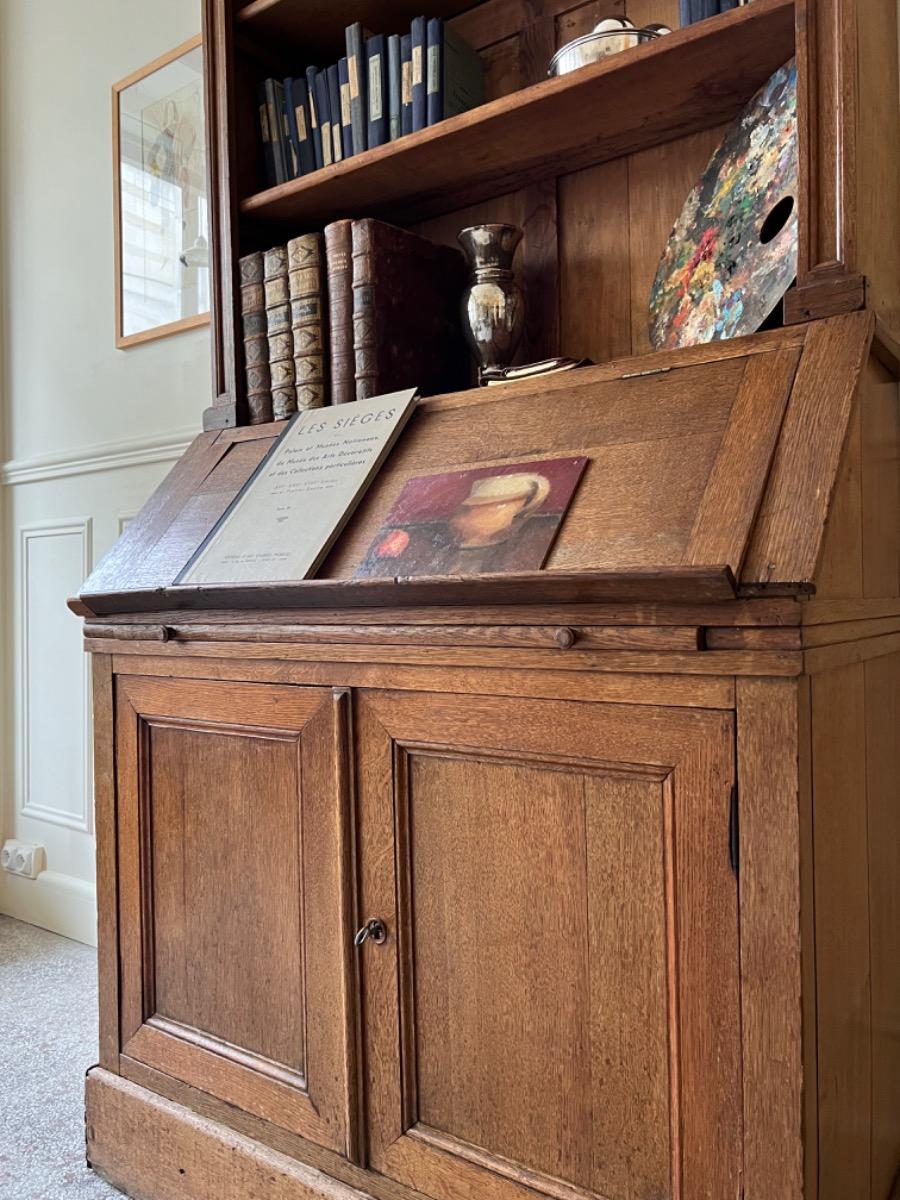 Two-parts 19th c. oak cabinet