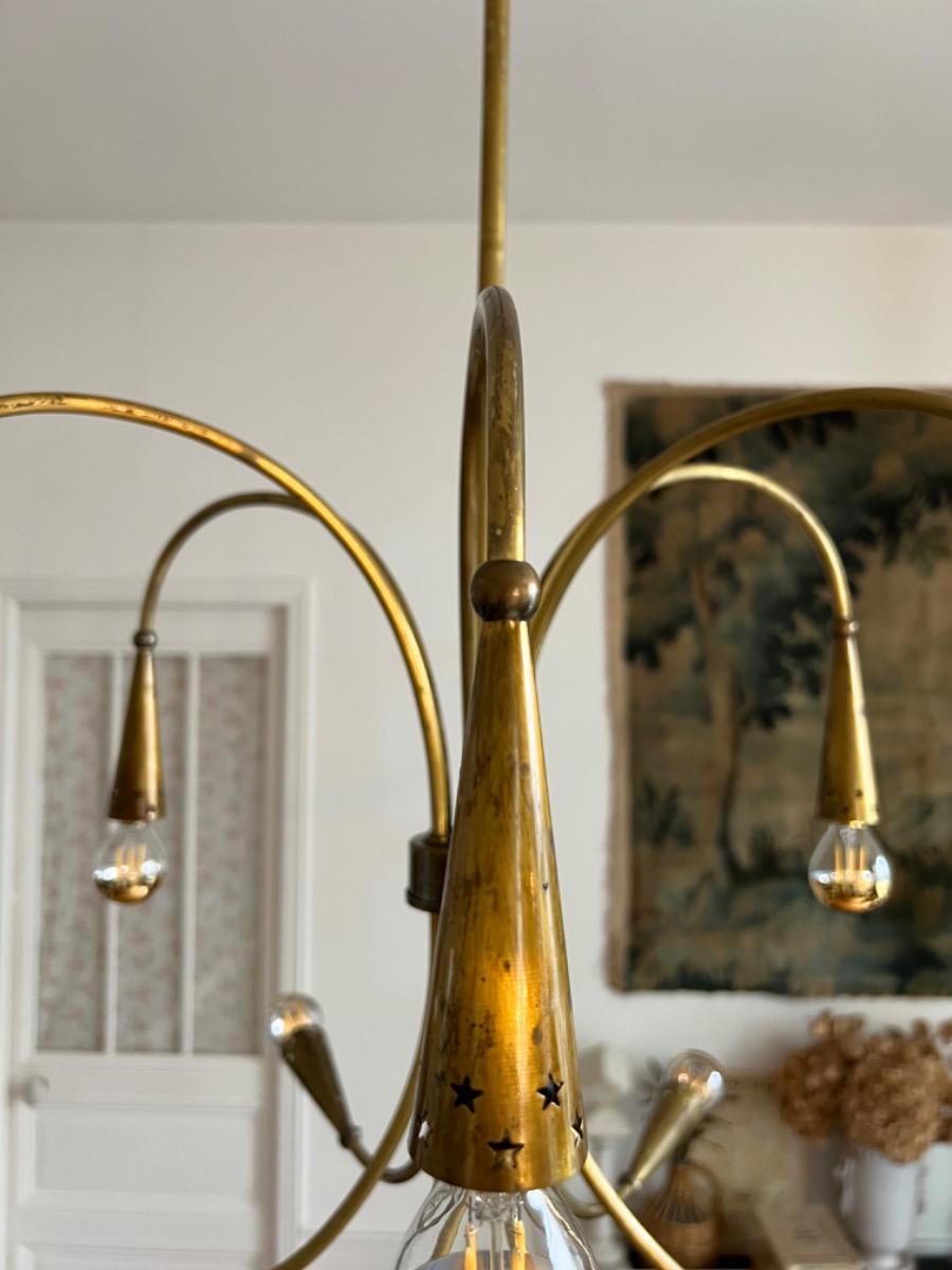 1950’s brass chandelier