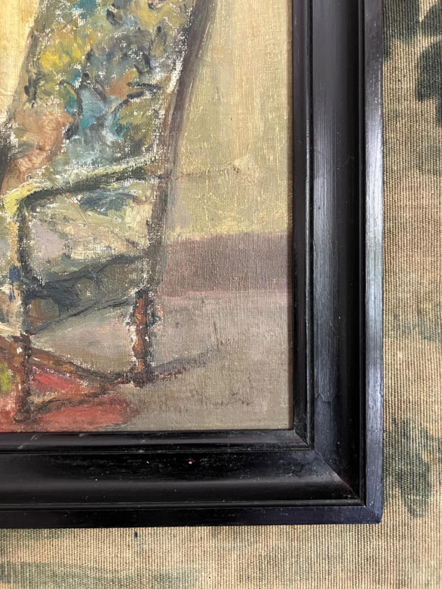 Framed oil on canvas on panel