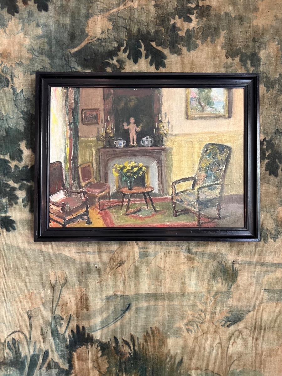 Framed oil on canvas on panel