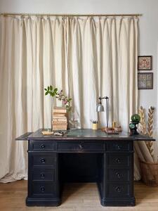Bureau époque NIII, bois noirci, cuir vert