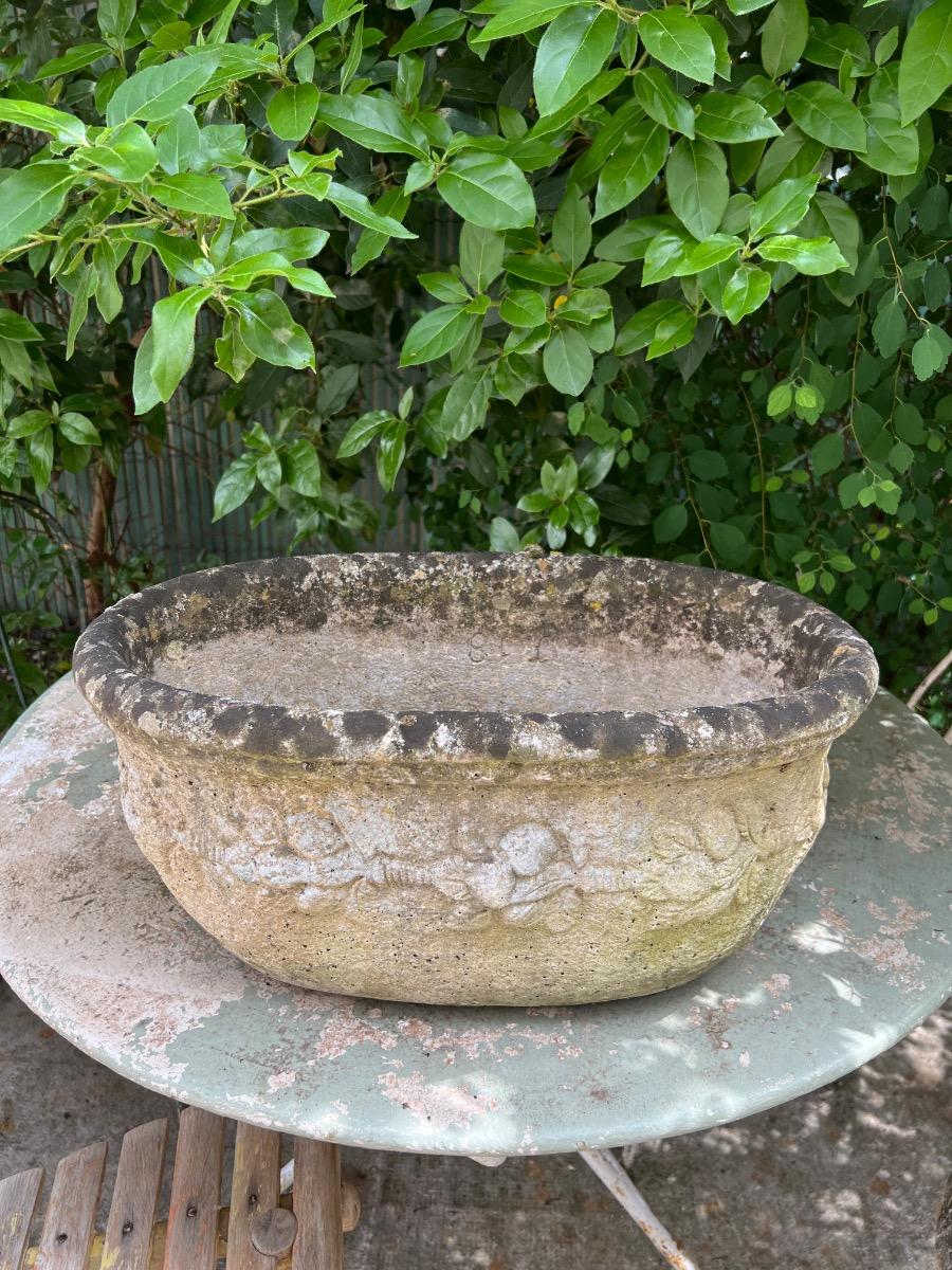 Jardinière pierre reconstituée 1940