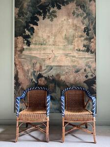 Paire de fauteuils rotin 1950