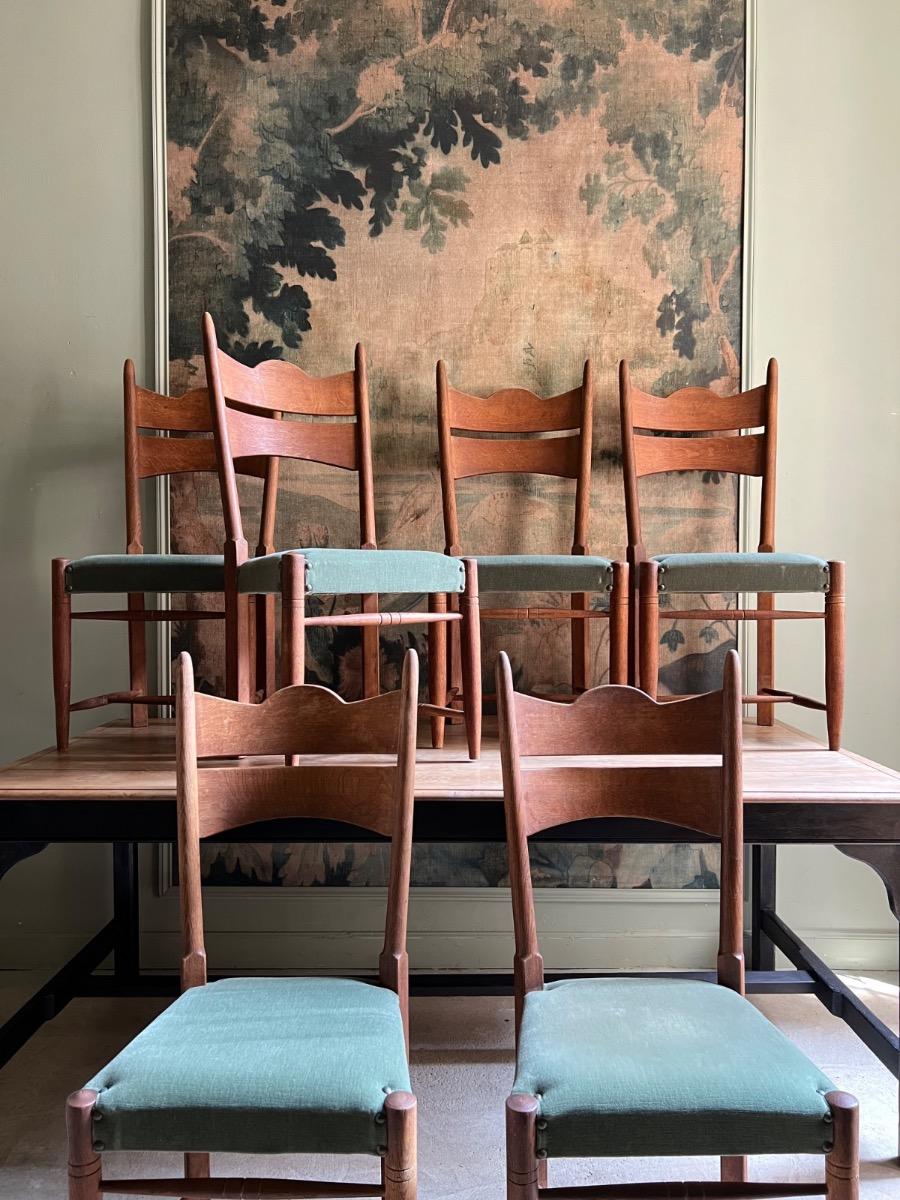 Suite de 6 chaises chêne 1940