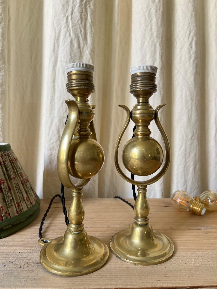 Paire d’appliques mobiles bronze 1920