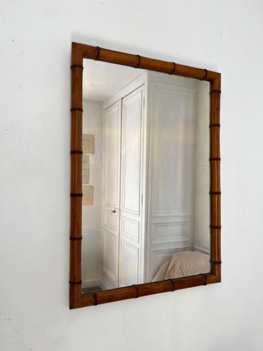 Miroir bois façon bambou 1900