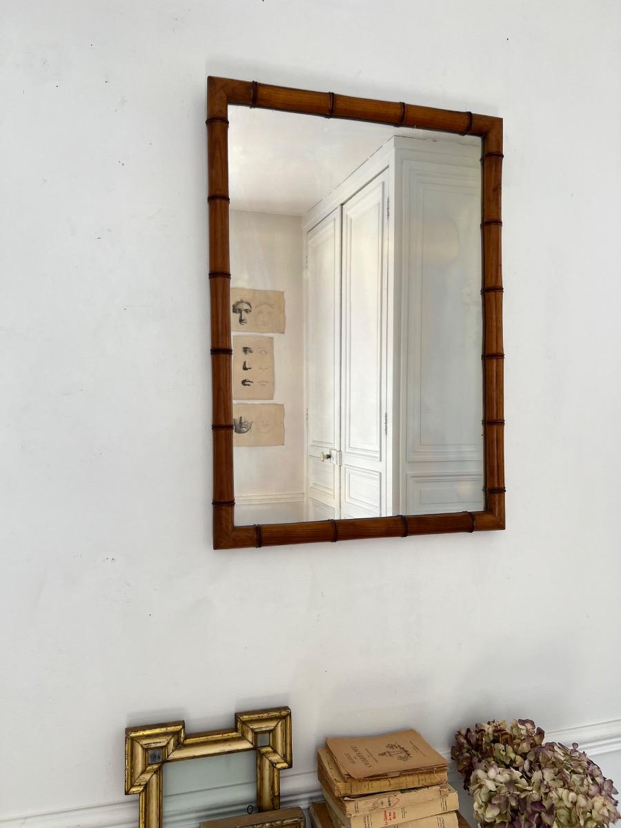 Miroir bois façon bambou 1900