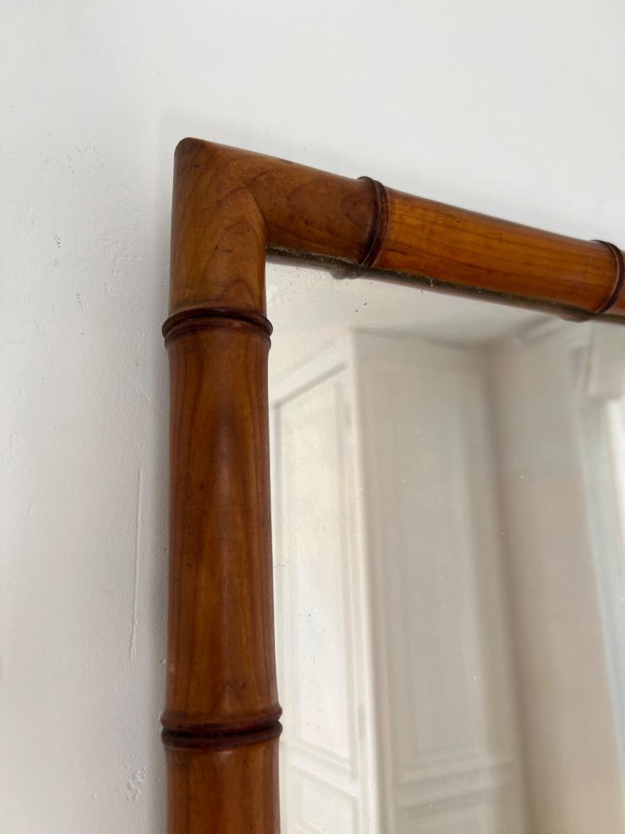 Miroir bois façon bambou 1900