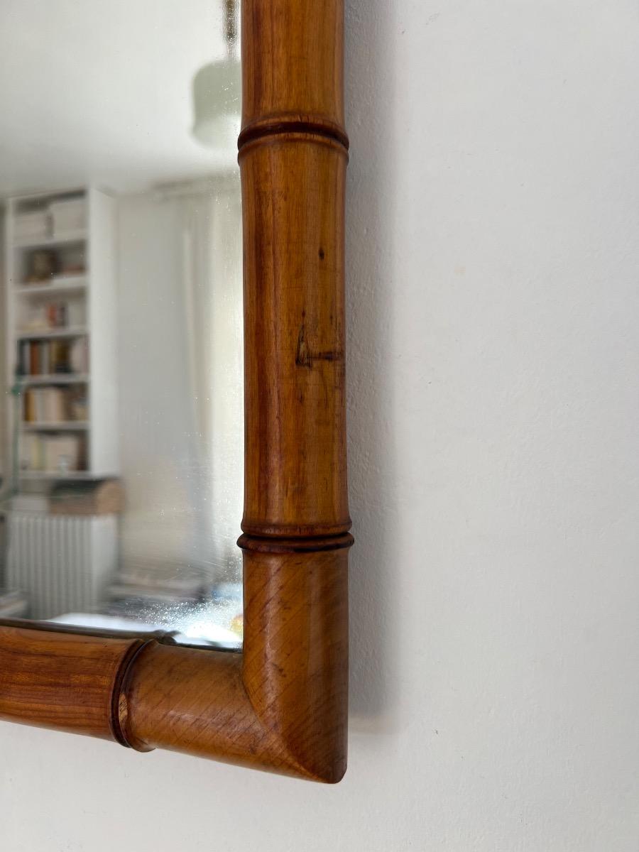 Miroir bois façon bambou 1900
