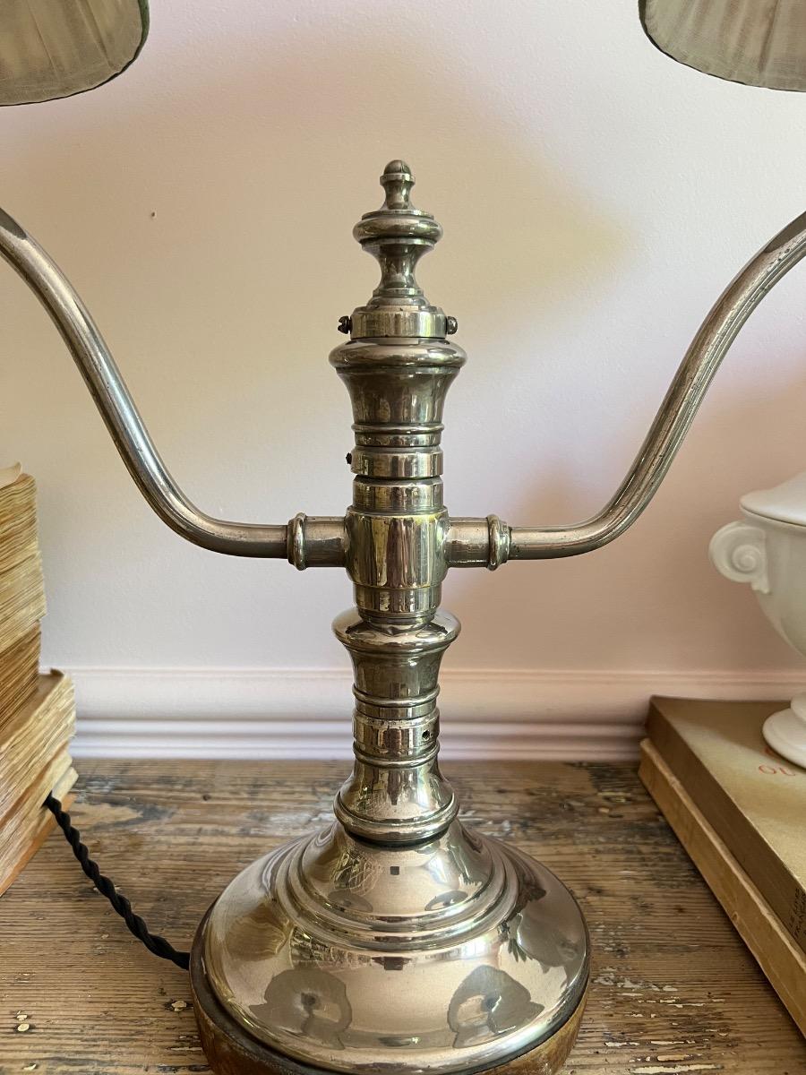 Lampe acier nickelé 1920