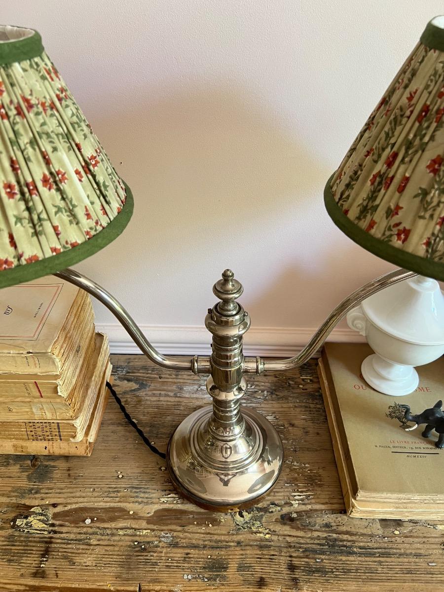 Lampe acier nickelé 1920