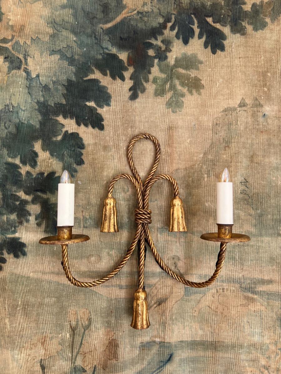 Applique métal doré patiné 1950