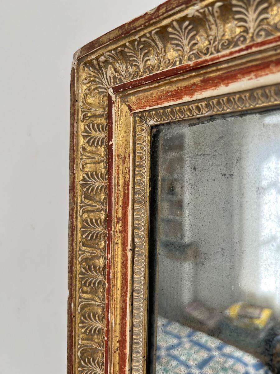 Miroir mercure époque Empire décor palmettes
