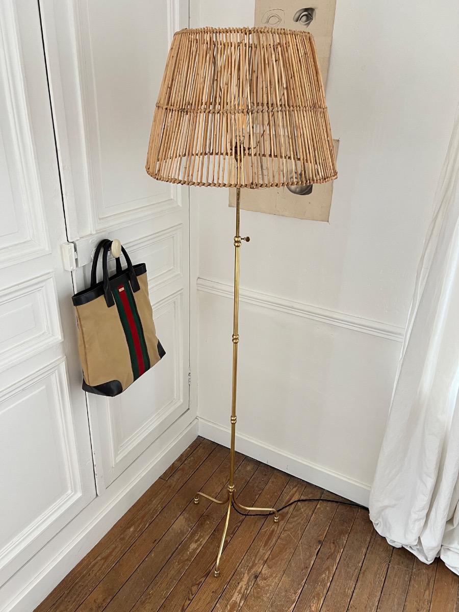 Lampe de parquet ajustable laiton