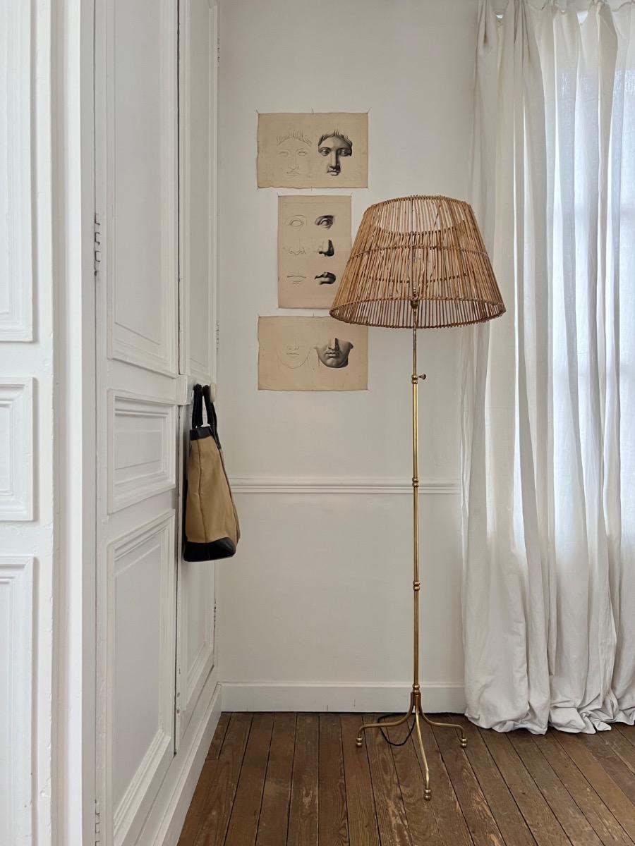 Lampe de parquet ajustable laiton