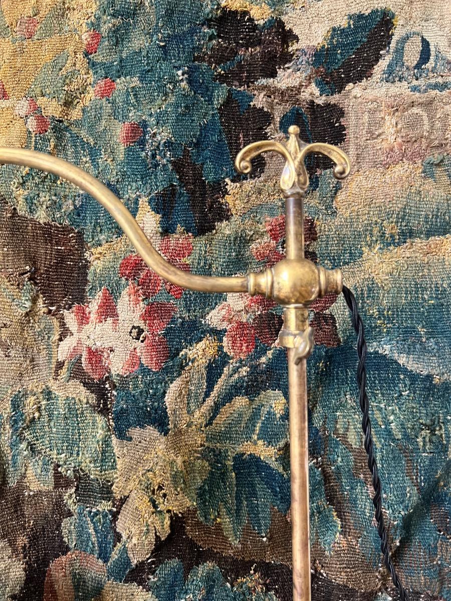 Lampe ajustable bronze/laiton/opaline