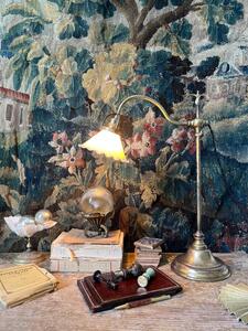 Lampe ajustable bronze/laiton/opaline