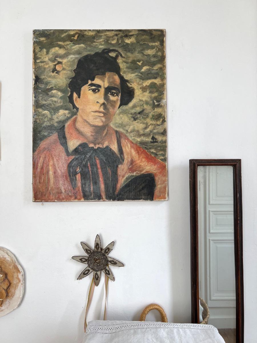 Portrait dandy (Modigliani) huile sur toile 