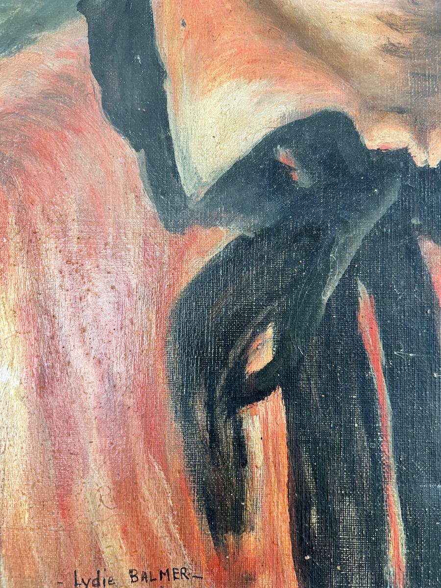 Portrait dandy (Modigliani) huile sur toile 