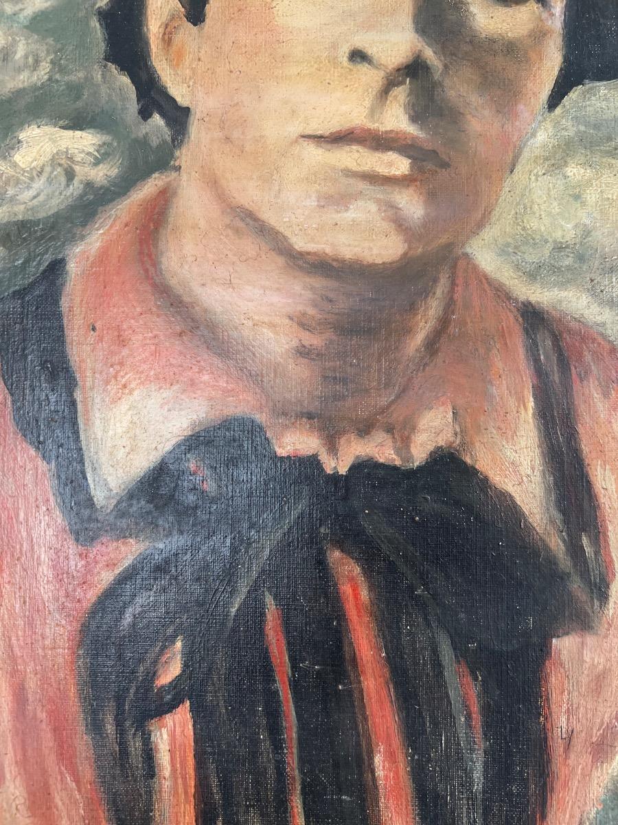 Portrait dandy (Modigliani) huile sur toile 
