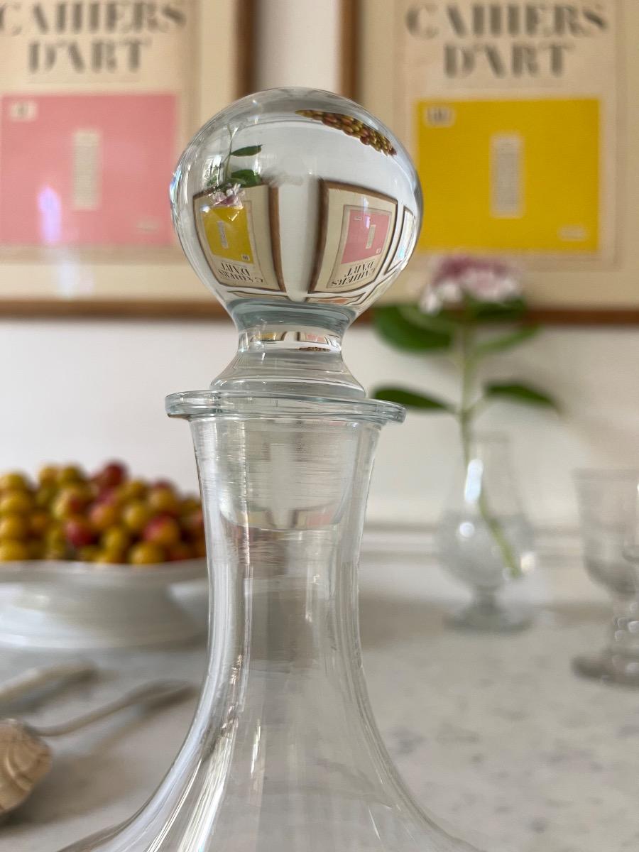 Carafe à décanter verre ciselé 1940