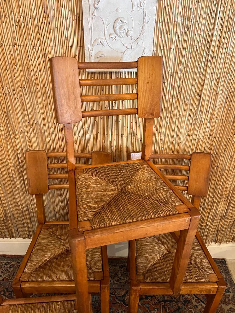 Suite de 4 chaises Pierre Cruège 1960
