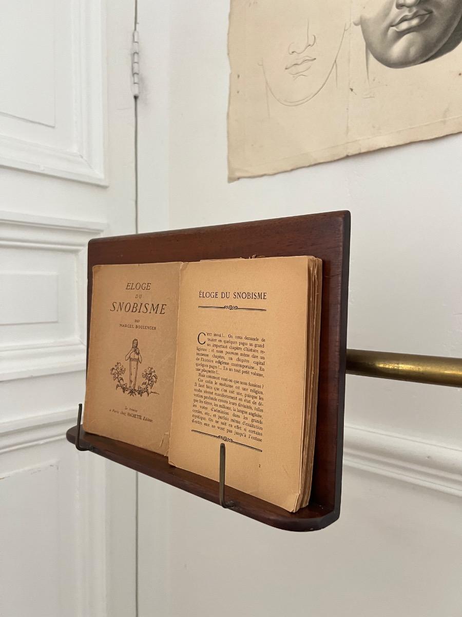 Liseuse ajustable bronze fonte noyer 1900