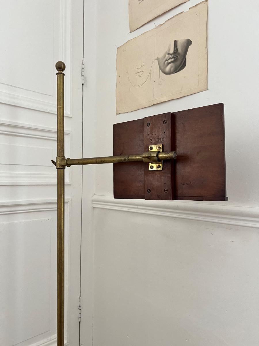 Liseuse ajustable bronze fonte noyer 1900