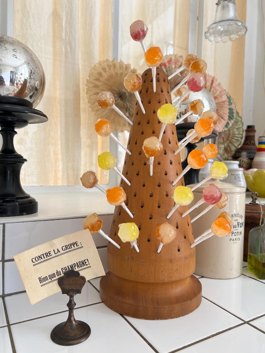 Présentoir à sucettes de confiserie 1950