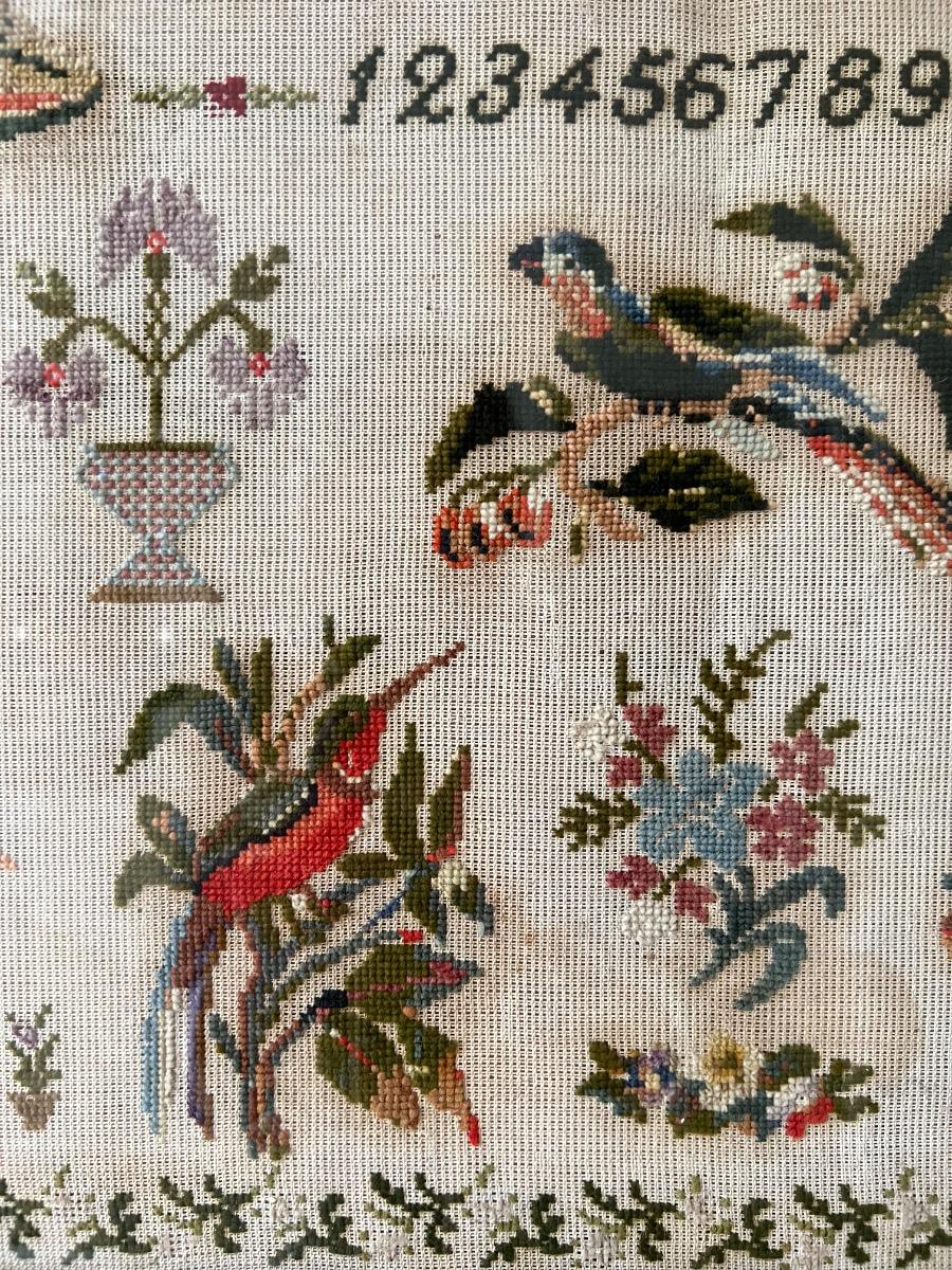 Abécédaire au petit point encadré 1900