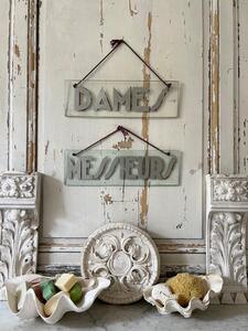 Duo de plaques verre Dames / Messieurs 1930