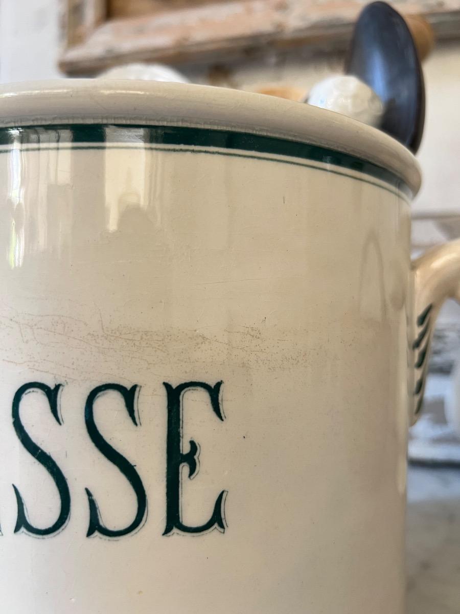 Grand pot à mélasse XIXème faïence Lunéville