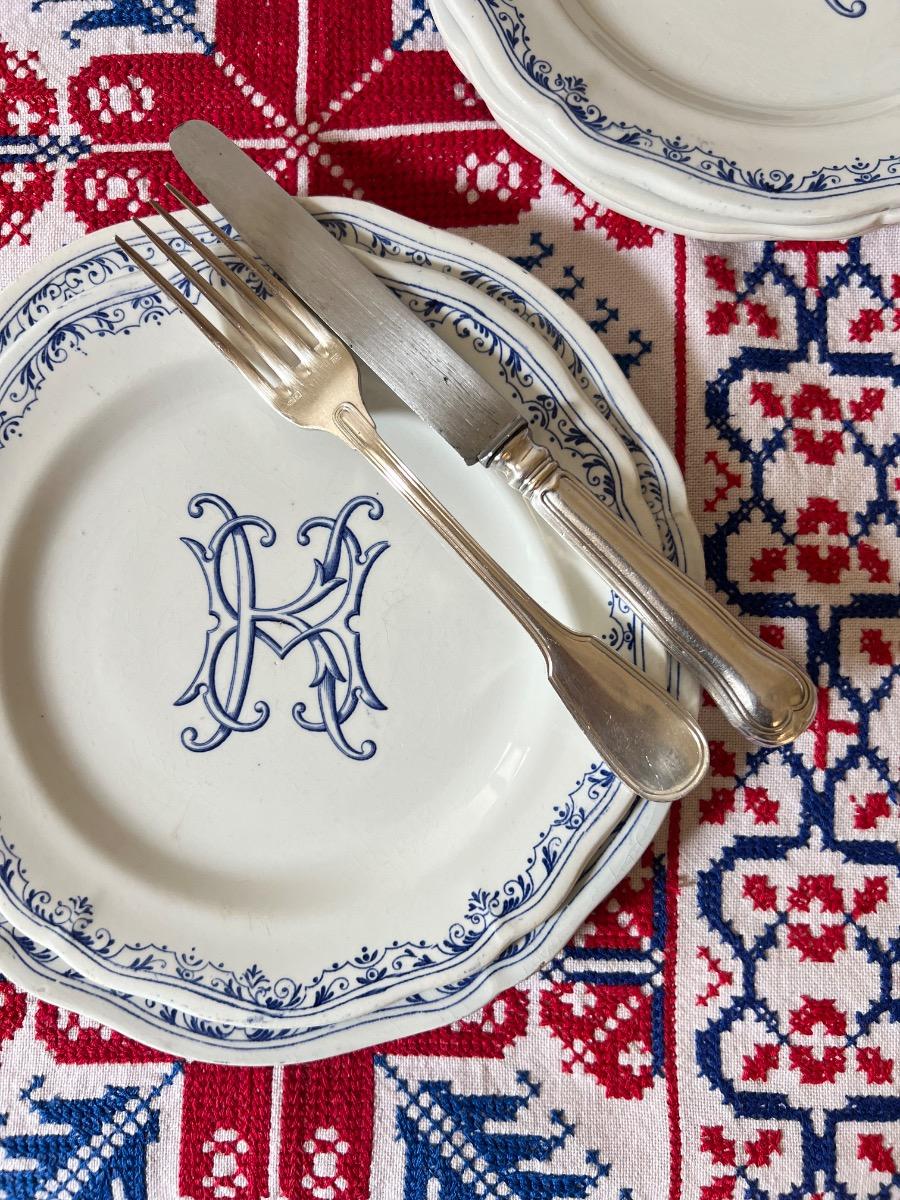 Service vaisselle GIEN monogramme 1930