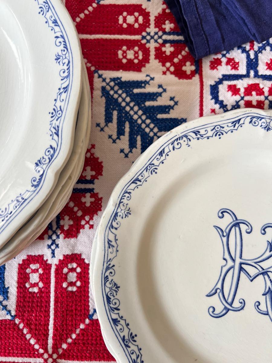 Service vaisselle GIEN monogramme 1930