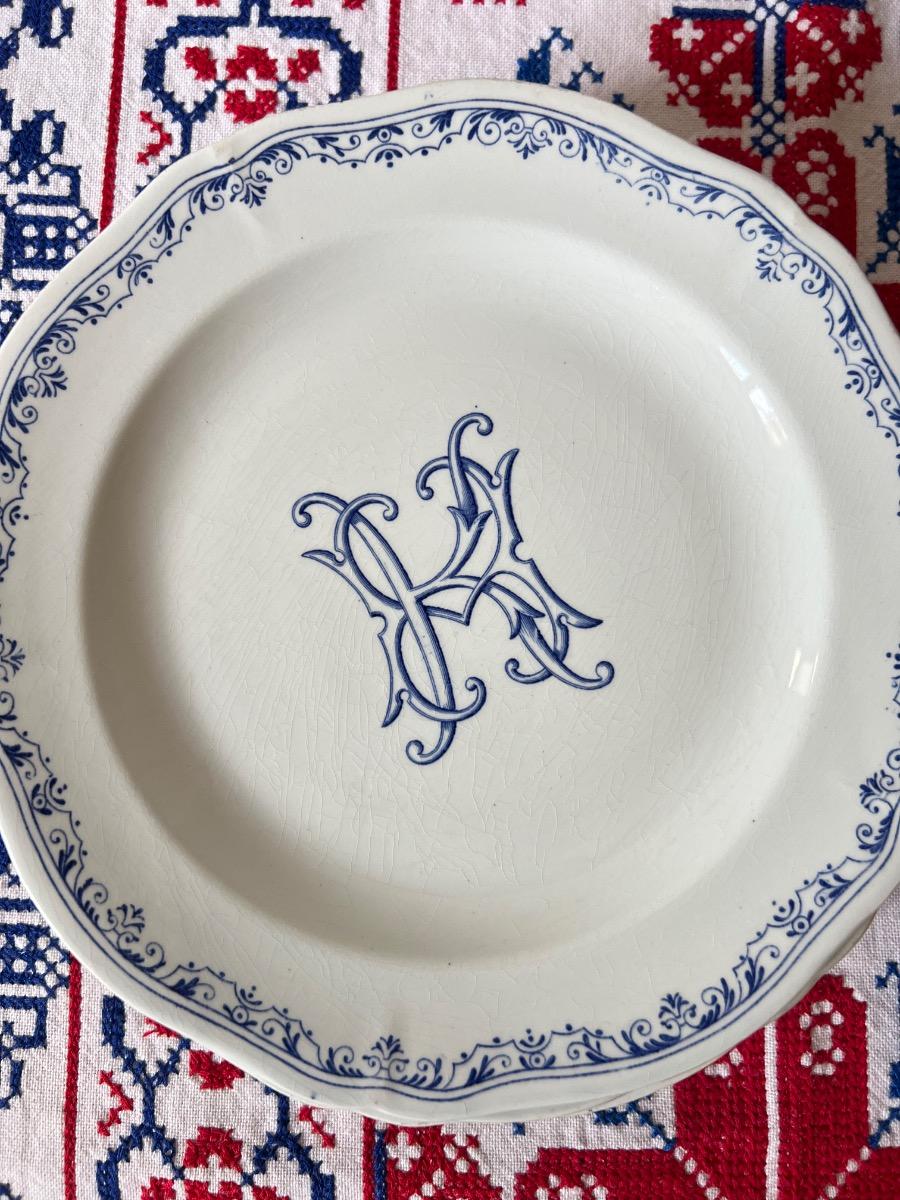 Service vaisselle GIEN monogramme 1930